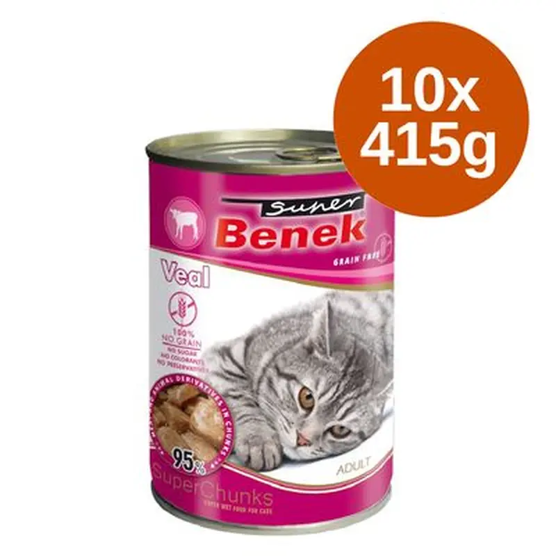 Super Benek grain-free chunks 10 x 415 g - Turkey in sauce