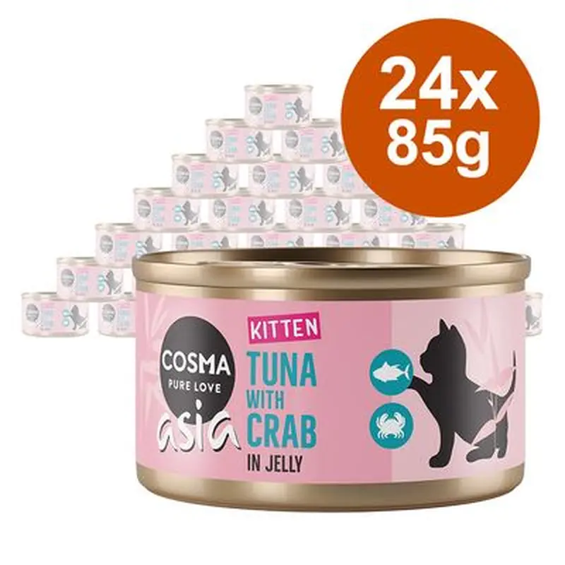 Cosma Asia Kitten in Jelly  Saver Pack 24 x 85g - Tuna with Salmon