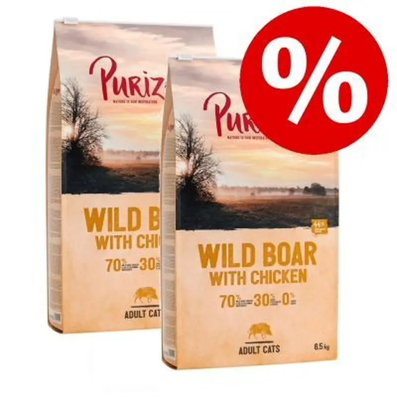 Purizon Adult Grain-Free Dry Cat Food Economy Pack - Adult Chicken with Fish (2 x 6.5kg)