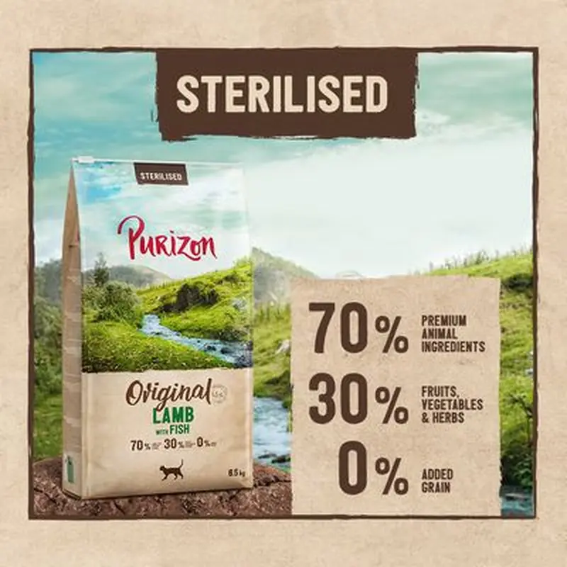 Purizon Sterilised Adult Grain-Free Lamb with Fish - 2.5kg
