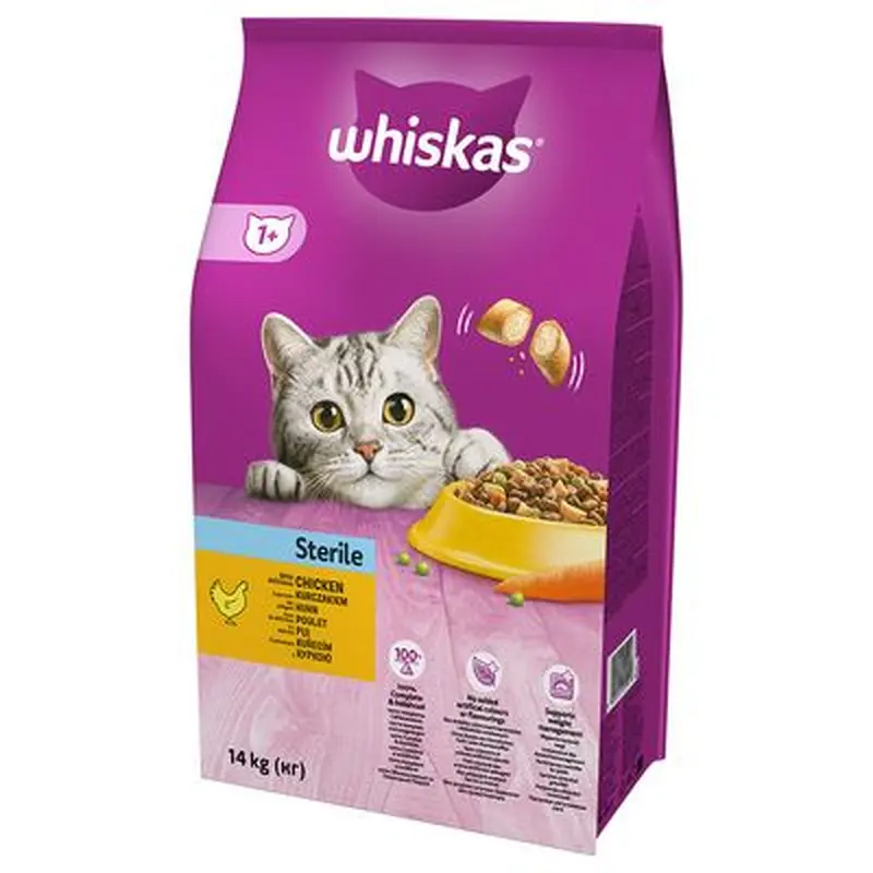 Whiskas 1+ Sterile Chicken - 14kg