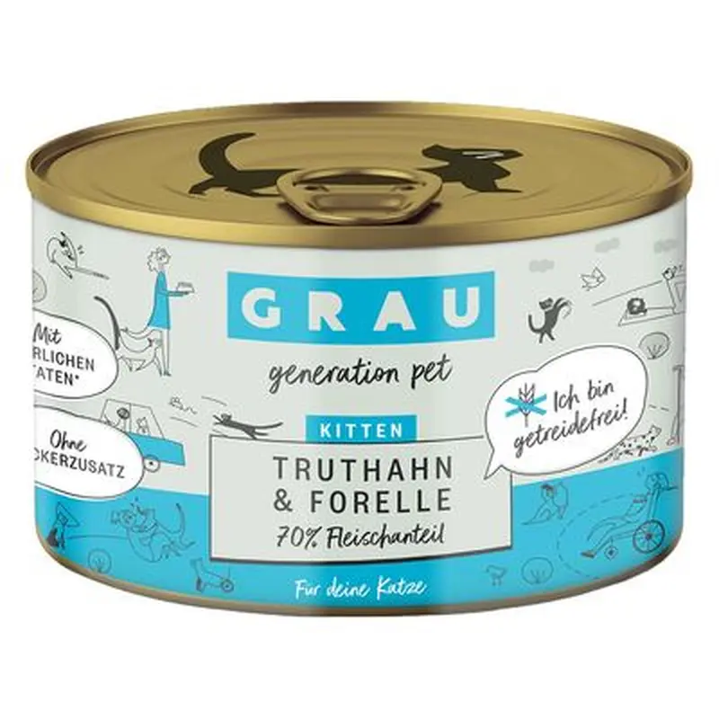 GRAU Gourmet Kitten Grain-Free 6 x 200g - Beef, Turkey & Carrot