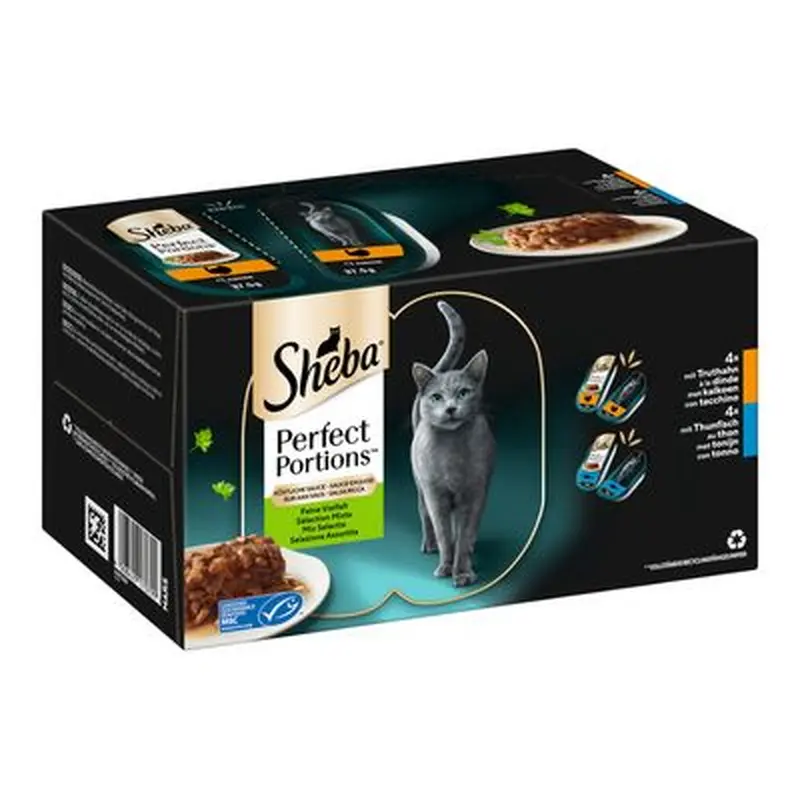 Megapack Sheba Perfect Portions 64 x 37.5g - Turkey & Tuna in Gravy