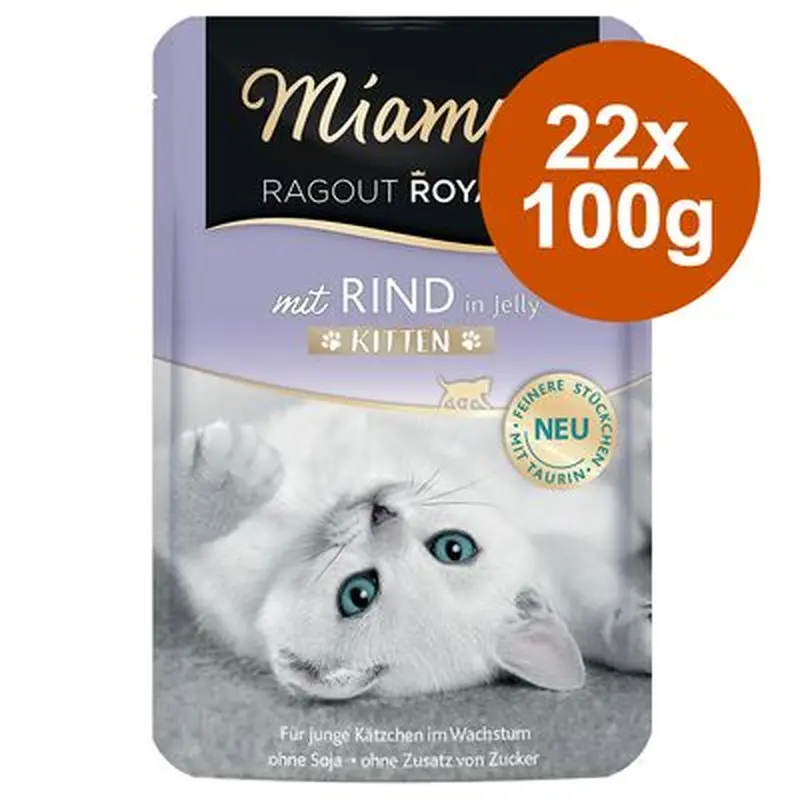 Miamor Ragout Royale Kitten in Jelly 22 x 100g - With Beef