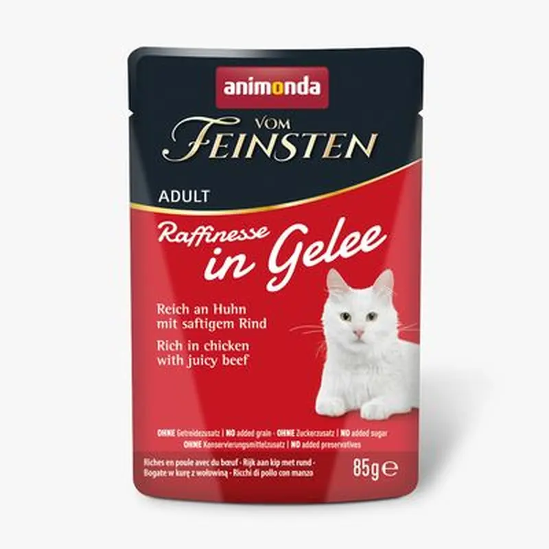 animonda vom Feinsten Adult Raffinesse in Jelly 24 x 85g - Rich in Chicken with Salmon