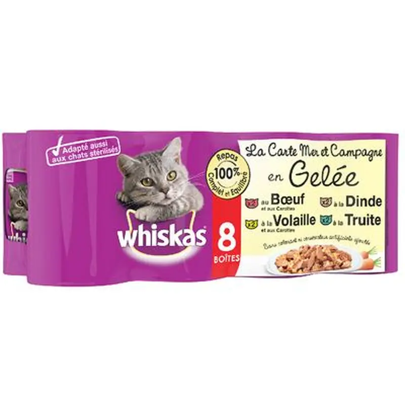 Whiskas La Carte 8 x 390g - Sea and Countryside in Jelly
