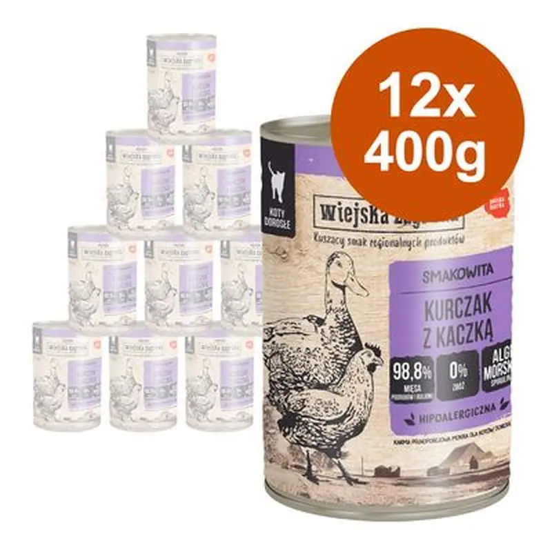 Wiejska Zagroda Cat 12 x 400g - Chicken with Duck