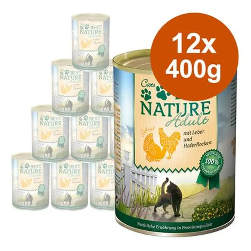 Best Nature Adult Cat Saver Pack 12 x 400g - Poultry & Liver