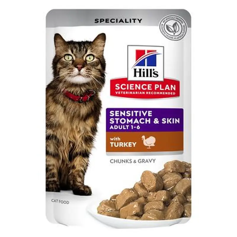 Hill's Science Plan Adult Sensitive Stomach & Skin - Saver Pack: Turkey (48 x 85g)