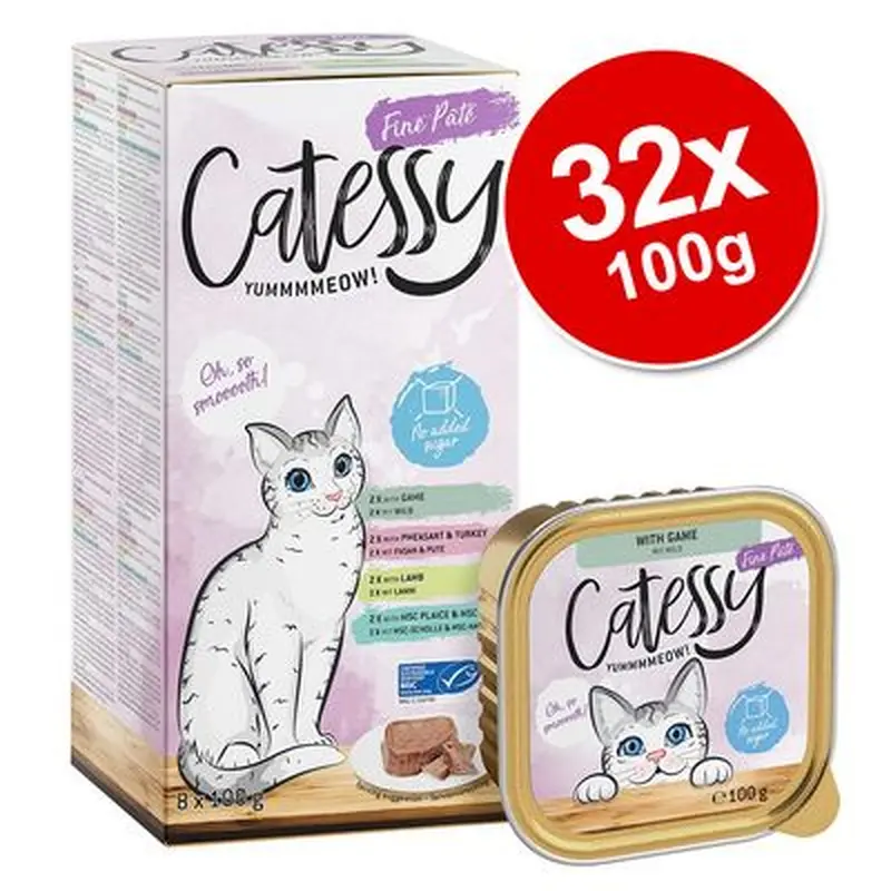 Catessy Trays Mixed Packs Saver Pack 32 x 100g - Chunks in Sauce Mix