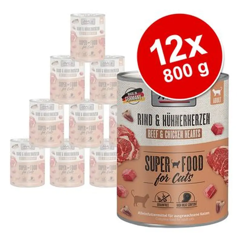 MAC's Cat Saver Pack 12 x 800g - Kitten (Veal & Chicken Hearts)