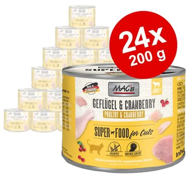 MAC's Cat Saver Pack 24 x 200g - Kitten (Veal & Chicken Hearts)