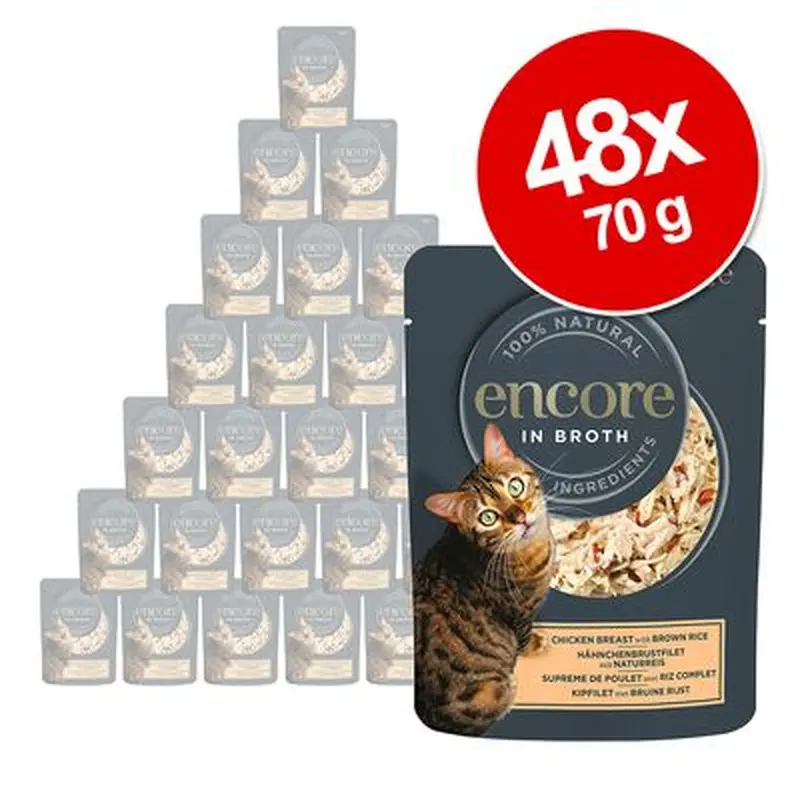 Encore Cat Broth Pouch Saver Pack 48 x 70g - Tuna with Whitebait