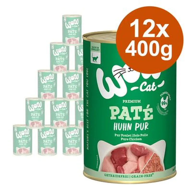 WOW Cat Adult Pat Saver Pack 12 x 400g - Chicken & Salmon