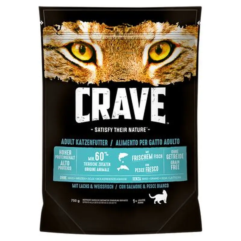 Crave Adult Salmon & Whitefish Dry Cat Food - 7kg