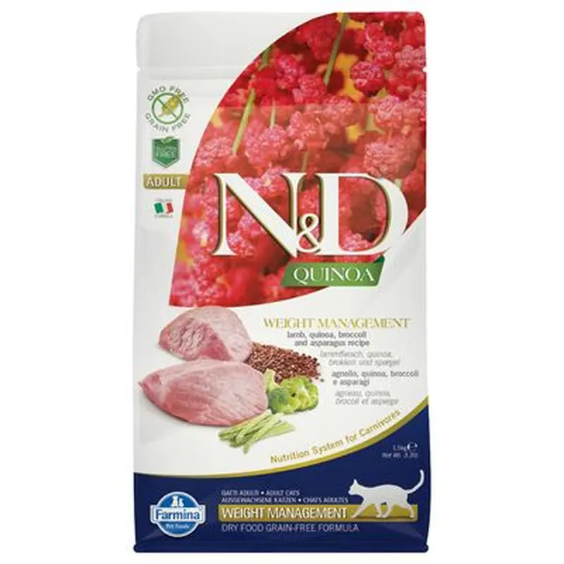 Farmina N&D Adult Quinoa Weight Management Lamb, Quinoa, Broccoli & Asparagus - 1.5 kg