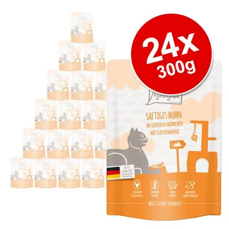MjAMjAM Squeezy Pouches Saver Pack 24 x 300g - Meal time with delicious hearts