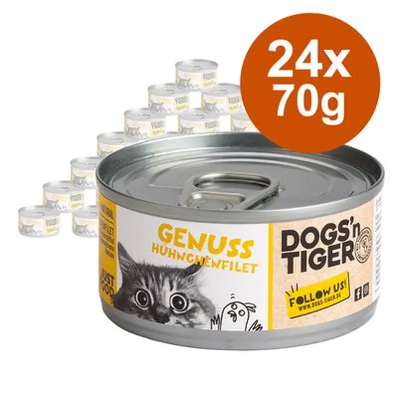 Dogs'n Tiger Cat Filet Saver Pack 24 x 70g - Chicken & Salmon Fillet