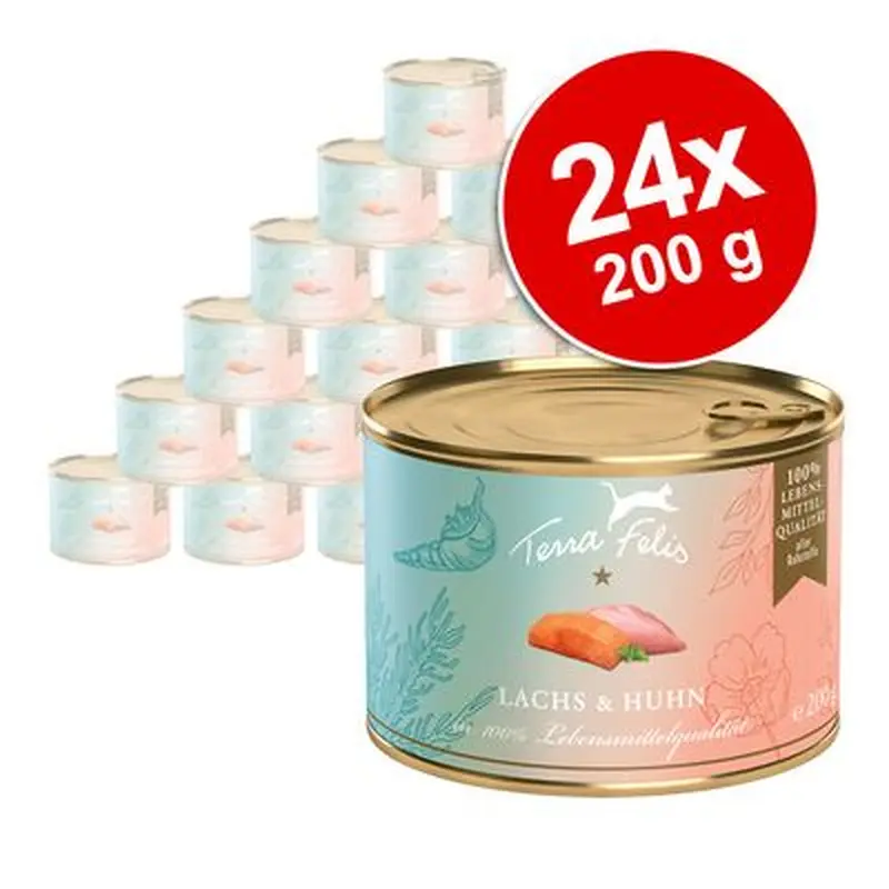 Saver Pack Terra Felis 24 x 200 g - Salmon & chicken