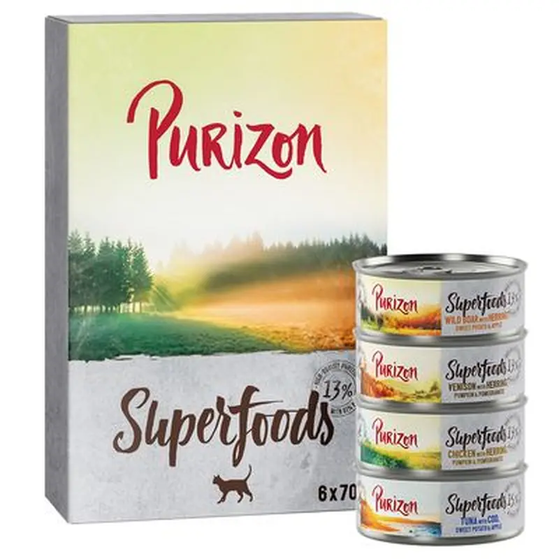 Purizon Superfoods 6 x 70g - Tuna with Cod, Sweet Potato & Apple