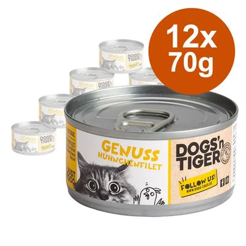 Dogs'n Tiger Cat Filet 12 x 70g - Chicken Fillet
