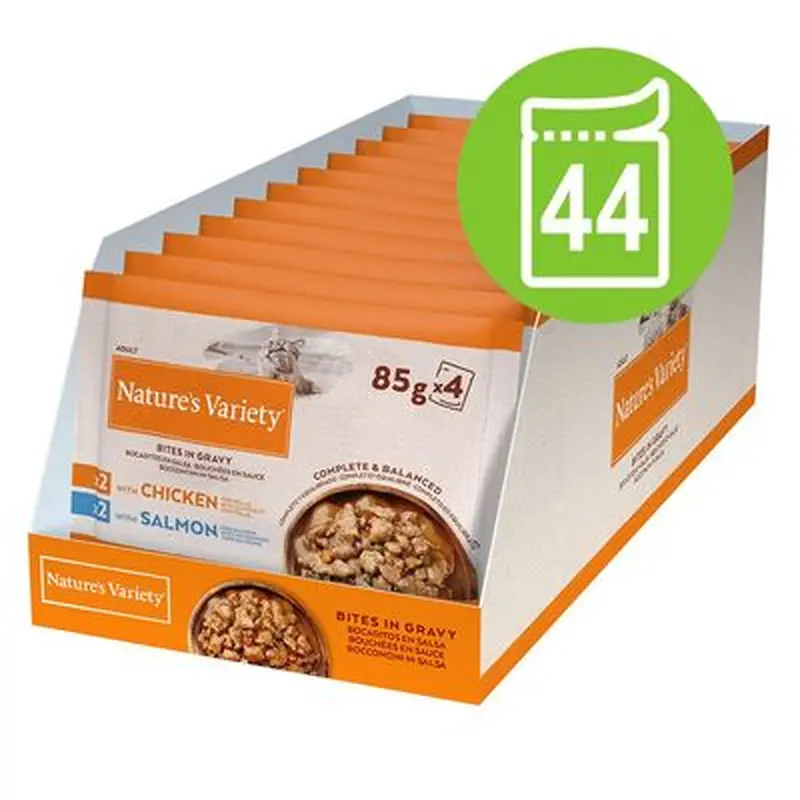 Nature's Variety Bites in Sauce 44 x 85g - Turkey & Tuna