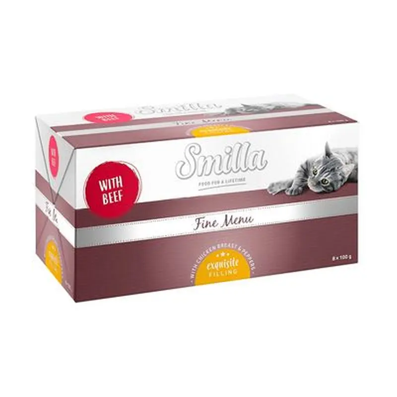 Smilla Fine Menu Exquisite Filling 8 x 100g - Beef with Chicken Breast & Peppers