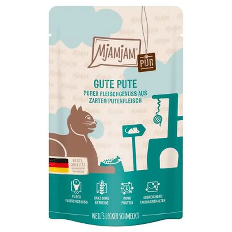 MjAMjAM Pure Meat Pouches 12 x 125g - Pure Turkey