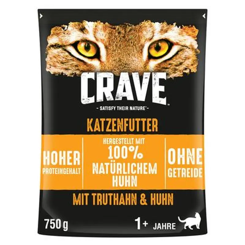 Crave Adult Turkey & Chicken Dry Cat Food - 2.8kg