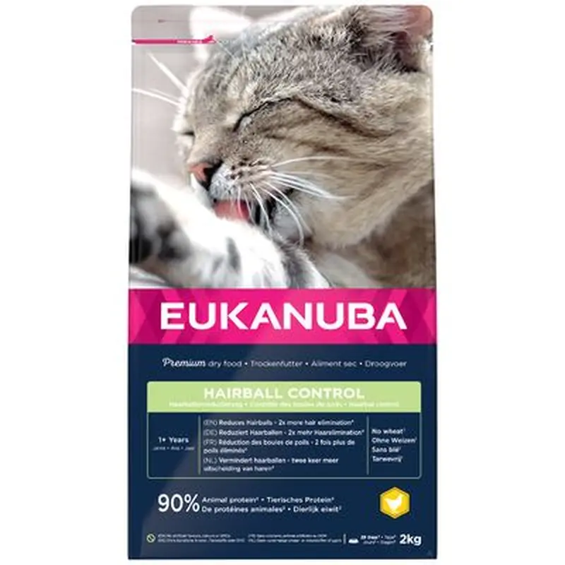 Eukanuba Hairball Control Adult - Economy Pack: 3 x 2kg