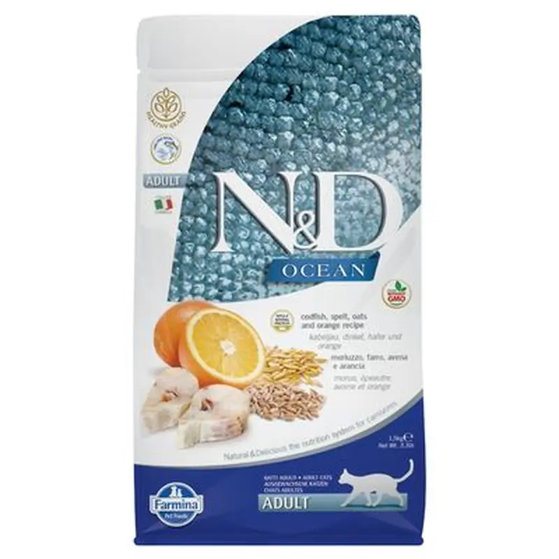 Farmina N&D Ocean Healthy Cereal Cod & Orange Adult - Saver Pack: 3 x 1.5 kg