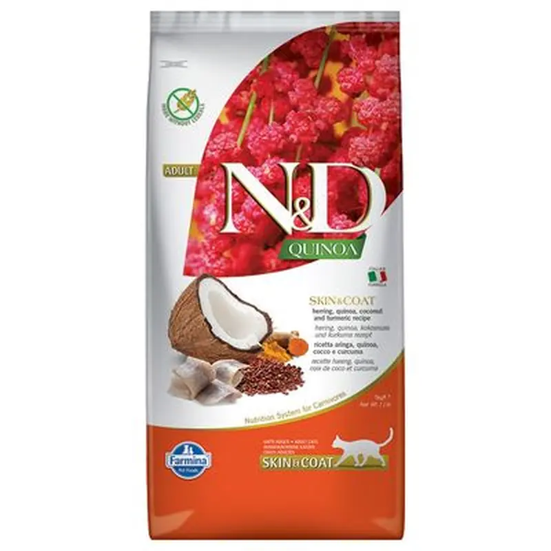 Farmina N&D Quinoa Adult Skin & Coat with herring and coconut - Saver Pack: 2 x 5 kg