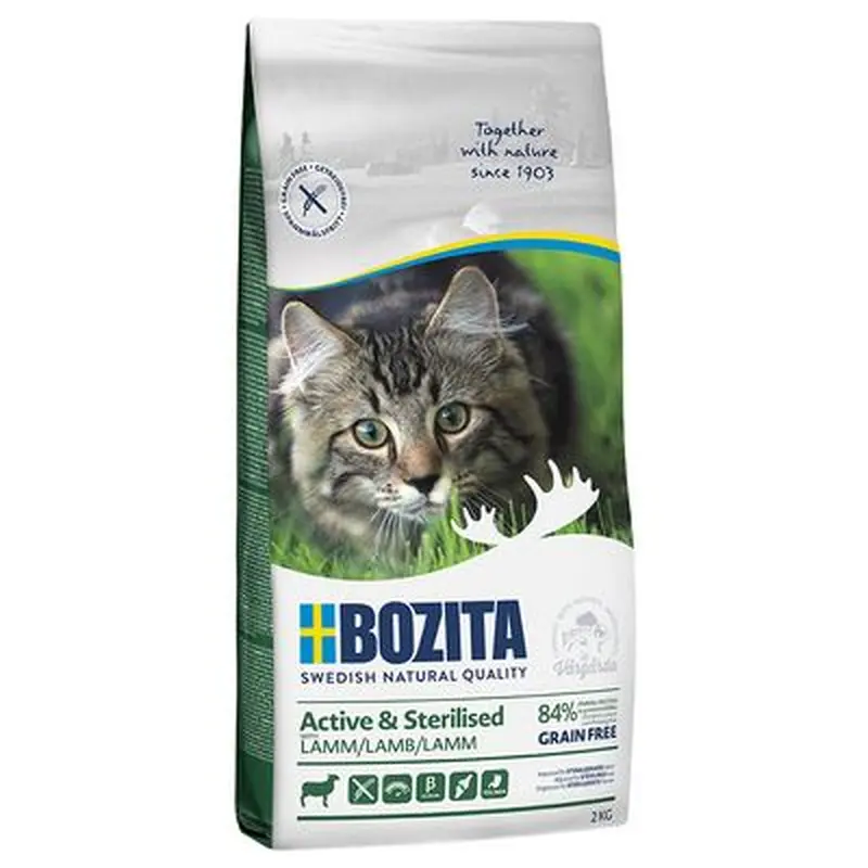 Bozita Grain Free Active & Sterilised Dry Cat Food - Lamb - 10kg