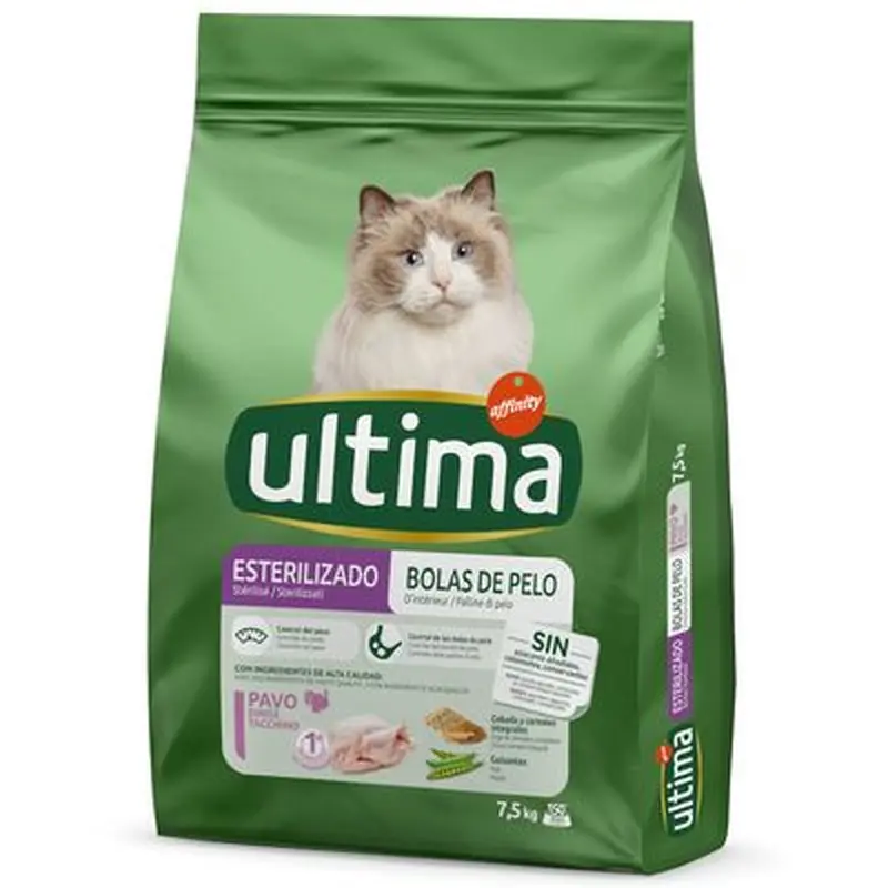Ultima Sterilised Hairball  Turkey & Barley - 7.5kg