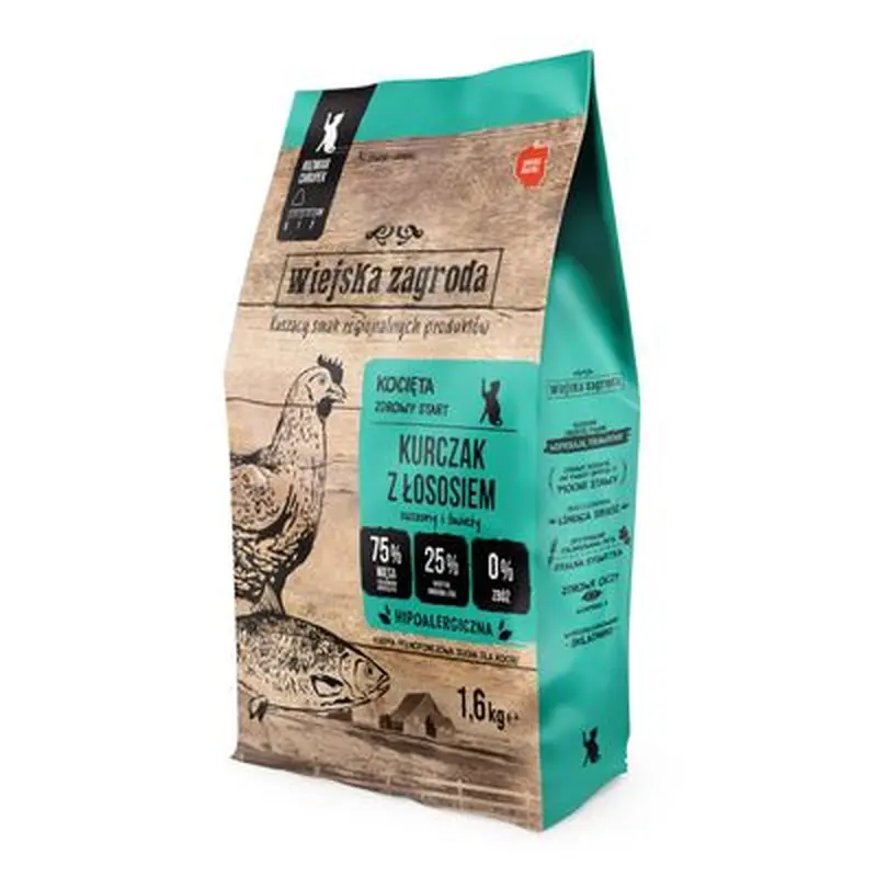 Wiejska Zagroda Kitten Chicken with Salmon - Economy Pack: 2 x 1.6kg
