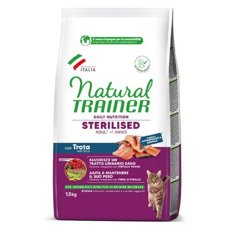 Natural Trainer Cat Sterilised with Trout - 1.5kg