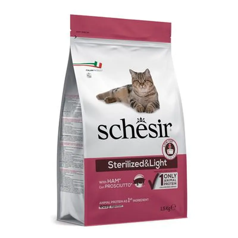 Schesir Sterilised & Light with Ham - Saver Pack: 3 x 1.5 kg