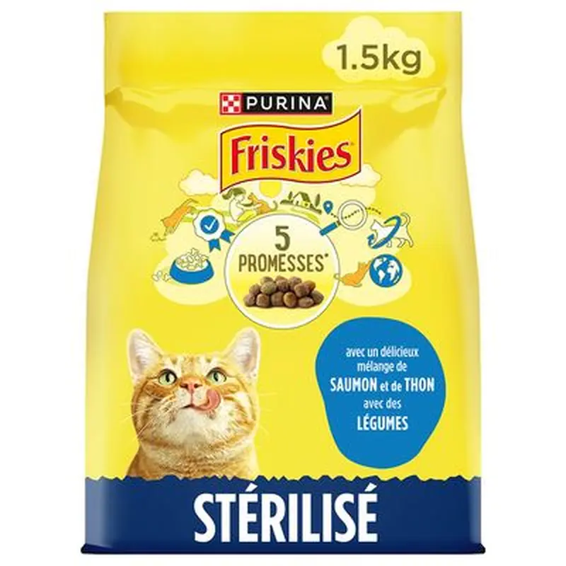 PURINA Friskies Sterilised Cat with Salmon and Vegetables - 1.5kg