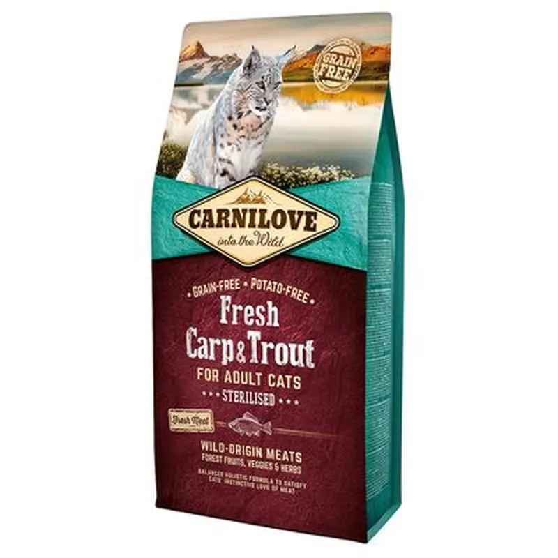 Carnilove Fresh Adult Sterilised carp, trout for cats - 6 kg