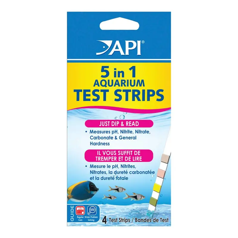 API 5-in-1 Freshwater Aquarium Test Strip 4 Count