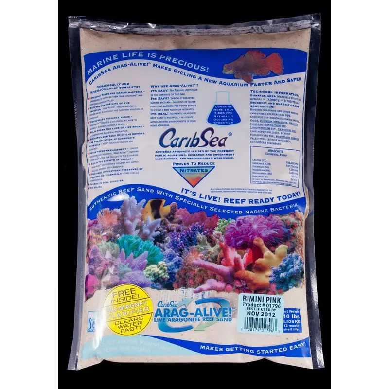 CaribSea Arag-Alive Bimini Pink Aquarium Substrate 10 lb