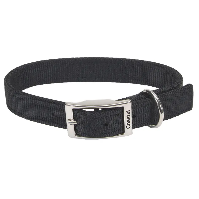 Coastal Double-Ply Nylon Collar Black 1x22in 