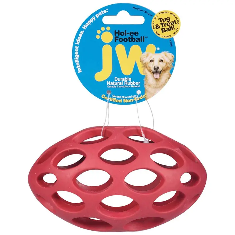JW Pet Hol-ee Football Dog Toy Assorted MD
