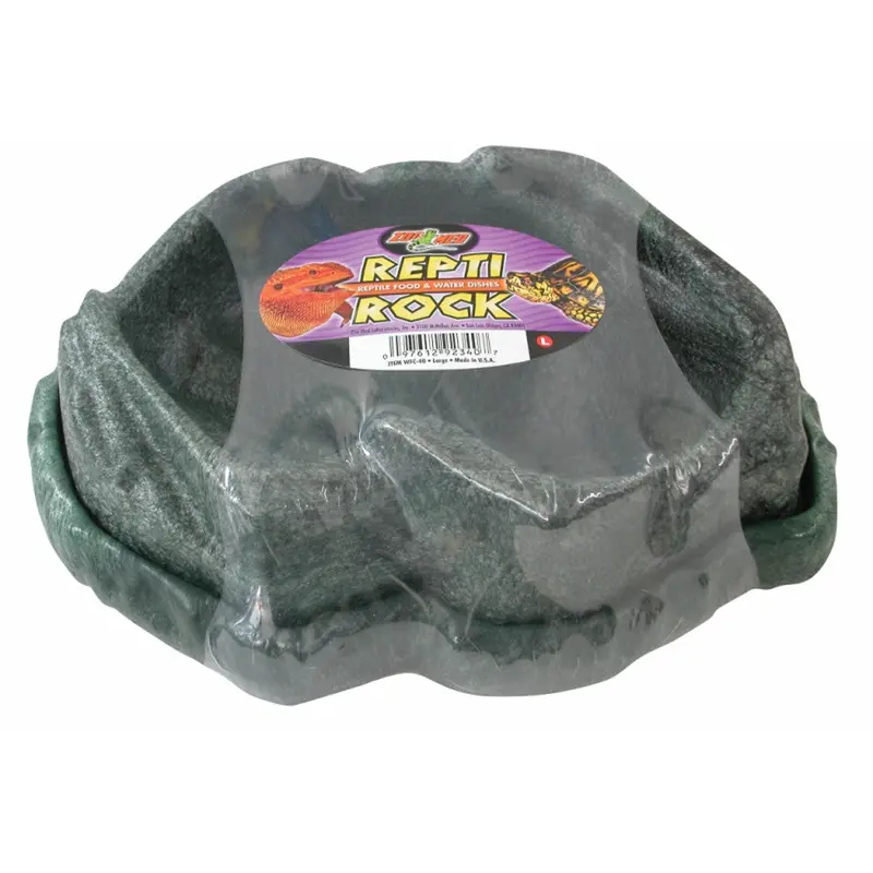 Zoo Med Combo Repti Rock Food and Water Dish Black LG