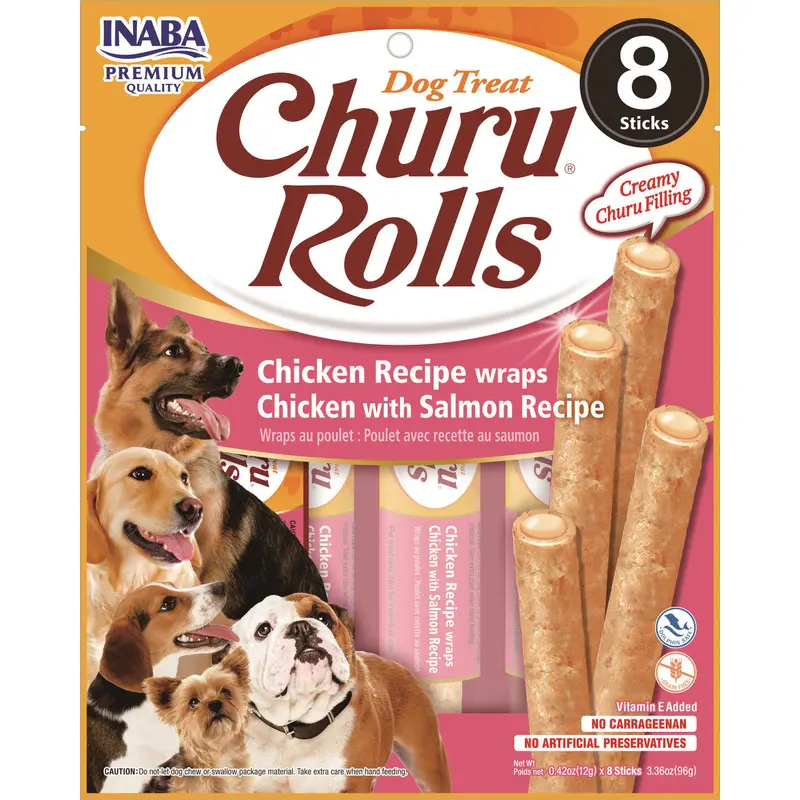 Inaba Churu Chicken Salmon Roll Dog Treat 6 / 4.2 oz