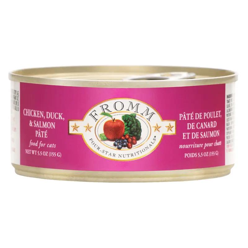 Fromm Four-Star Chicken, Duck & Salmon Pate Canned Cat Food 5.5 oz