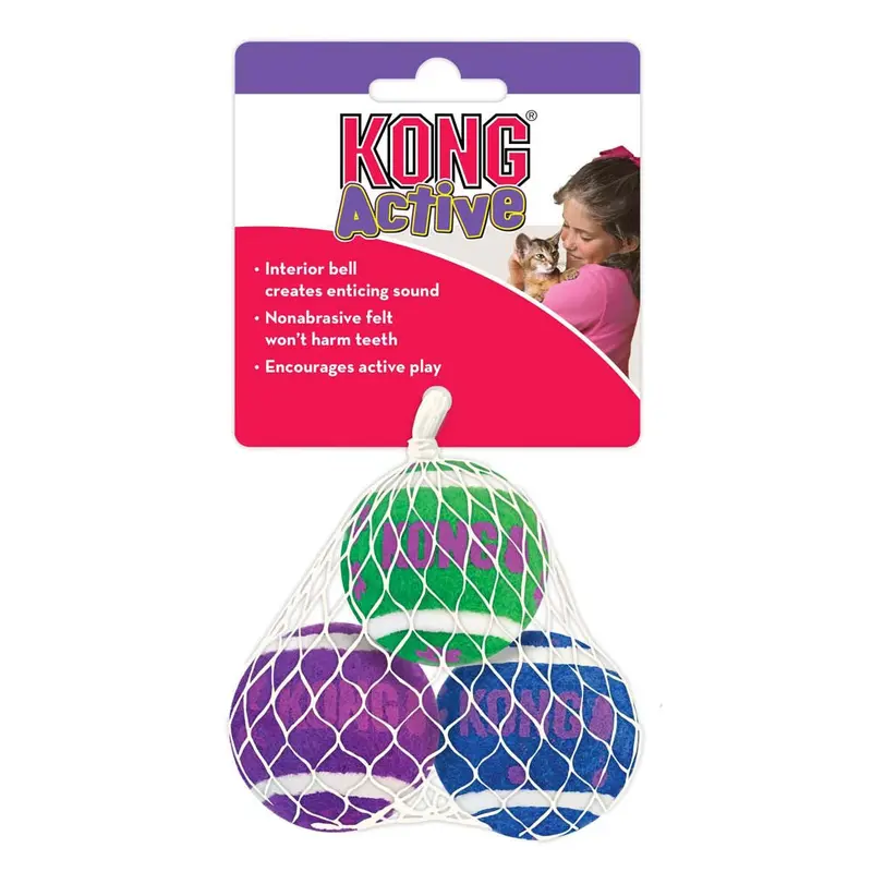 KONG Tennis Ball with Bells Cat Toy Multi-Color One Size