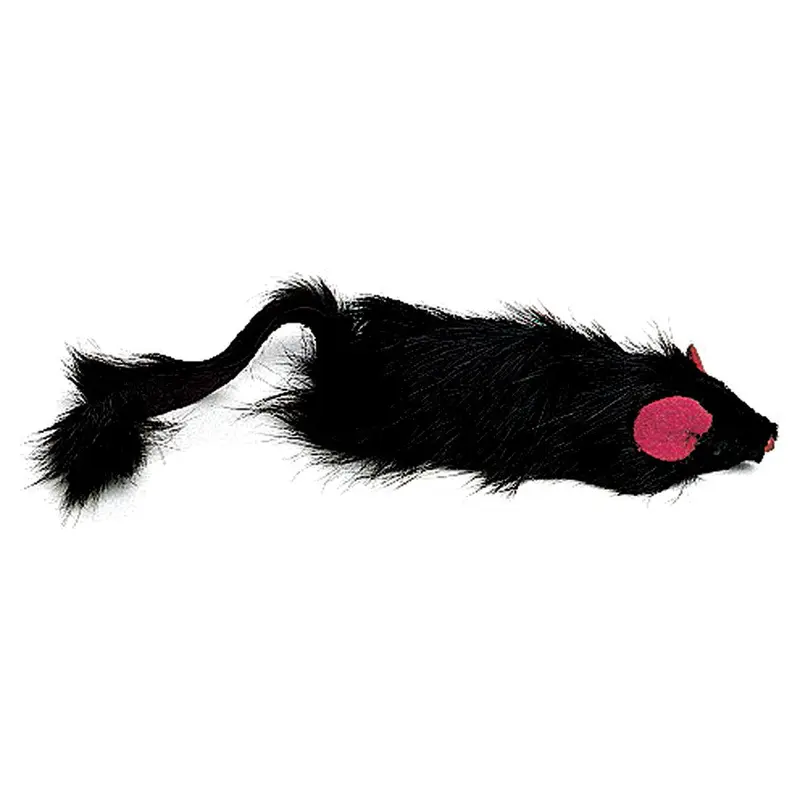 Spot Shaggy Plush Ferret Rattle & Catnip Cat Toy Black 11in LG