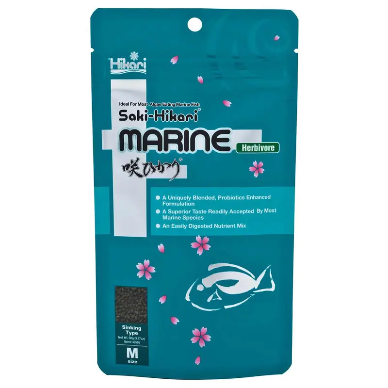 Hikari Saki-Hikari Marine Herbivore Pellets Fish Food 3.17oz MD