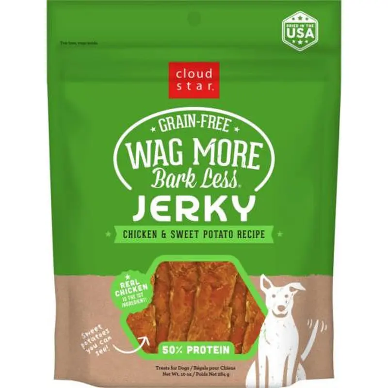 Cloud Star Wag More Bark Less Grain Free Jerky Chicken & Sweet Potato 10 oz. 